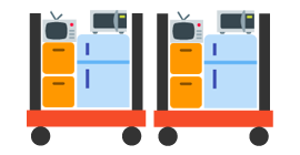 1ｍ四方の箱3個分or 宅配便のカゴ台車2つ分or 引越の単身パック2つ分程度